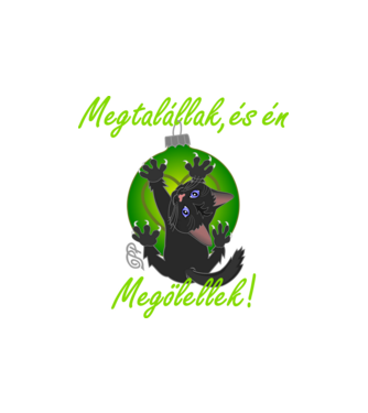 Ölelő Cica minta homokszín pólón