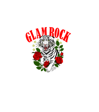 Glam Rock Tiger minta sötétkék pólón