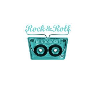 Rock & Roll Kazetta -kék minta fekete pólón