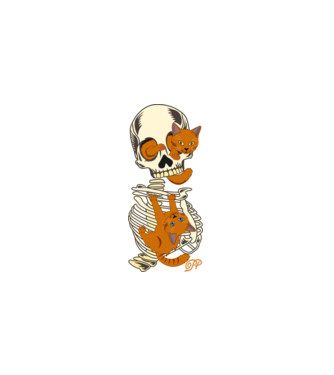 Halloweeni Macskák minta fekete pólón