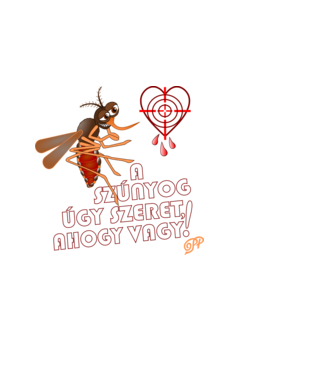 Szúnyog Szeretet minta fekete pólón