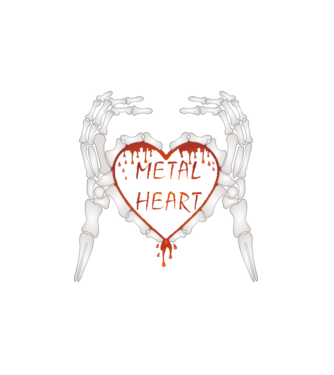 Metal Heart minta fehér pólón