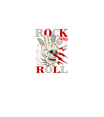 Rock and Roll Villámló Koponya minta fekete pólón