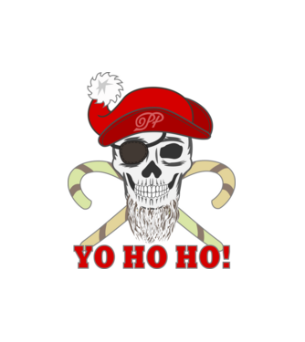 Yo Ho Ho Kalóz Télapó minta fehér pólón
