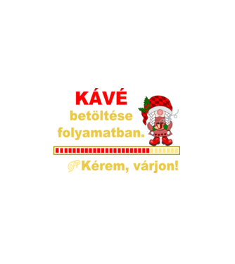 Kávé és Manó minta fehér pólón