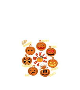 Halloween Lelke Töklámpások minta fekete pólón