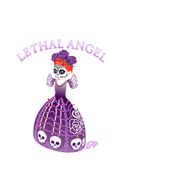Halálos Angyal Catrina minta fehér pólón