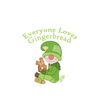 Everyone Loves Gingerbread minta fehér pólón