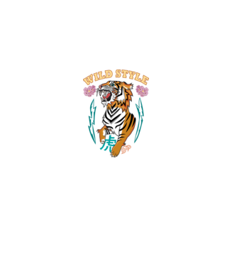 Vad Stílus Tigris minta fekete pólón