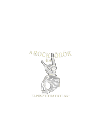 A Rock örök és elpusztíthatalan minta fekete pólón