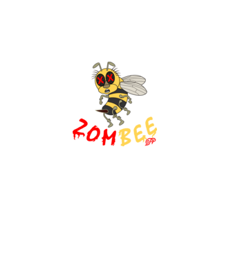 ZomBEE minta fehér pólón