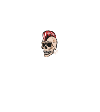Punk Skull minta fekete pólón