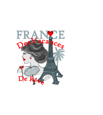 Francia Álomnyaralás minta sötétkék pólón