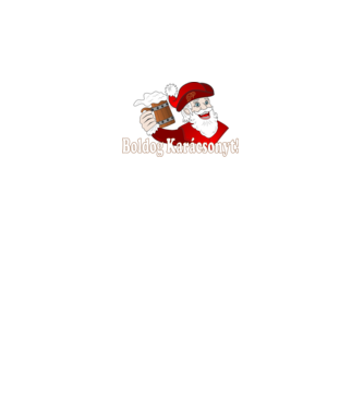 Boldog Karácsonyt Söröző Mikulás minta fekete pólón