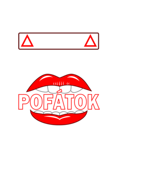 A pofátok nagy -piros, fehér minta fekete pólón