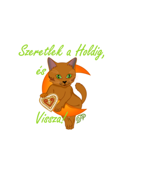 Szeretlek Cica minta fekete pólón