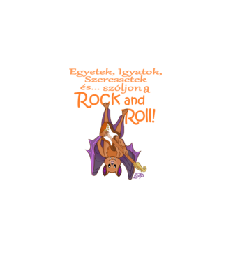 Denevér Rock minta fekete pólón
