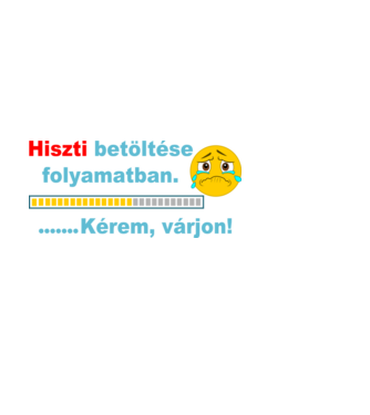 Hiszti Betöltése Folyamatban minta világoskék pólón