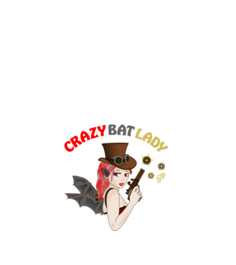 Crazy Bat Girl minta fehér pólón