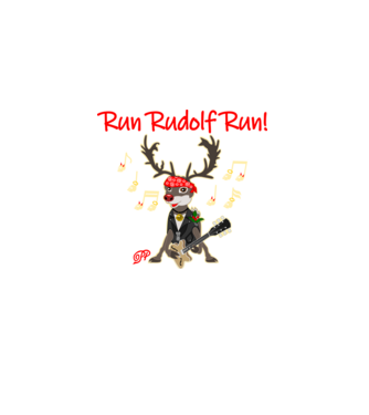 Run Rudolf Run Hangjegyes minta fekete pólón