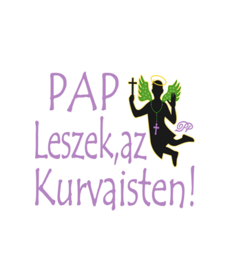 Álszent Pap minta fehér pólón