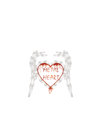 Metal Heart minta fekete pólón
