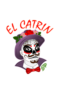 El Catrin minta fehér pólón