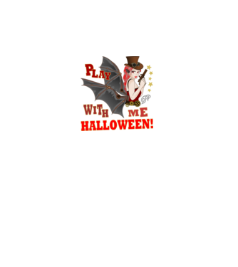 Játsz Velem Halloweent minta fekete pólón