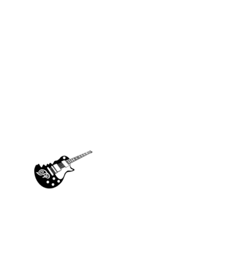 Gitár Madarakkal -fehér minta fekete pólón
