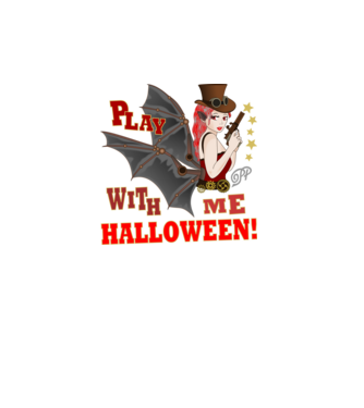 Játsz Velem Halloweent minta türkiz pólón