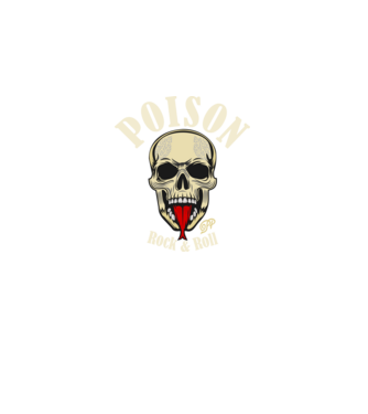 Poison Rock and Roll minta fekete pólón