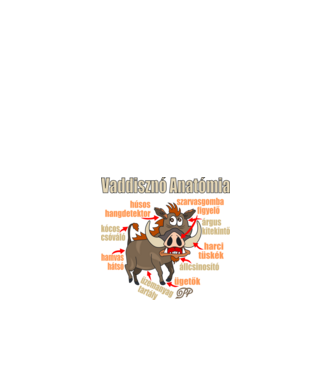 Vaddisznó Anatómia minta fehér pólón