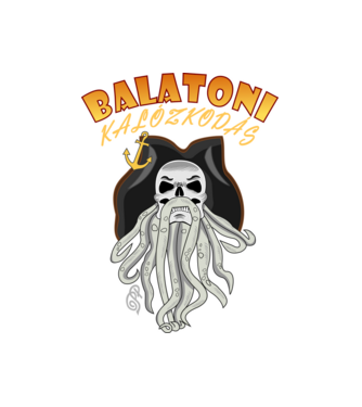Balatoni Kalózkodás minta fekete pólón
