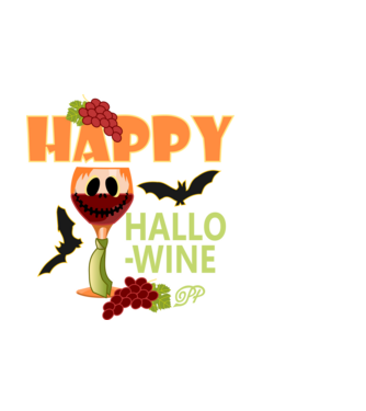 Happy Hallo Wine minta fekete pólón