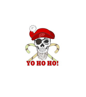 Yo Ho Ho Kalóz Télapó minta fekete pólón