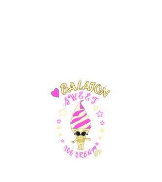 Balaton és Fagyi minta fekete pólón