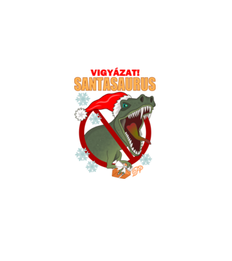 Karácsonyi Dínó Santasaurus minta lila pólón