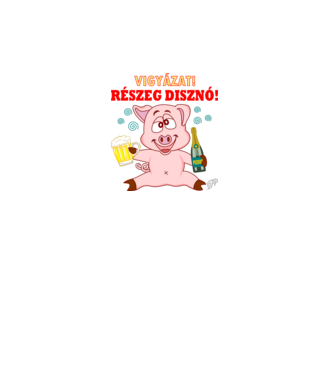 Vigyázat Részeg Disznó minta türkiz pólón
