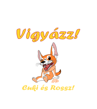 Cuki és Rossz minta fehér pólón