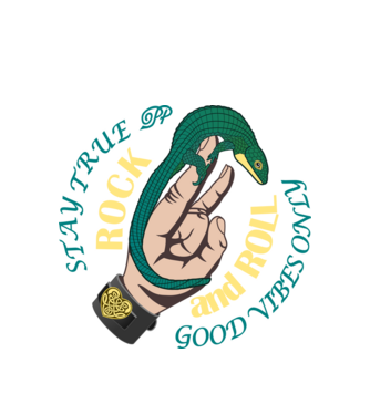 Rockvillán Gyík minta fehér pólón
