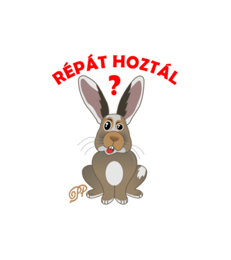 Durcás Nyuszi Ajándéka minta fekete pólón