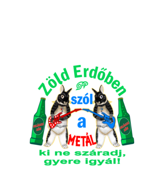 Metál Zöld Erdőben minta fekete pólón
