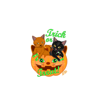 Trick or Treat Cicák minta fehér pólón