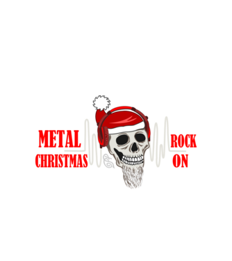 Rock On Christmas minta fehér pólón