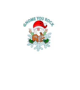 Gnome You Rock minta fehér pólón