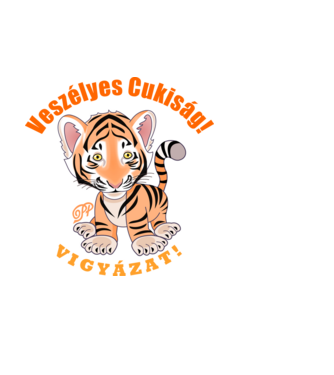 Veszélyes Cuki Tigris minta fehér pólón