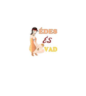 Édes és Vad minta fekete pólón