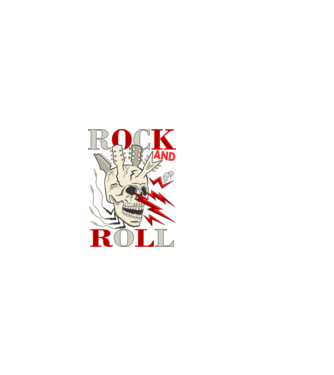 Rock and Roll Villámló Koponya minta sötétkék pólón