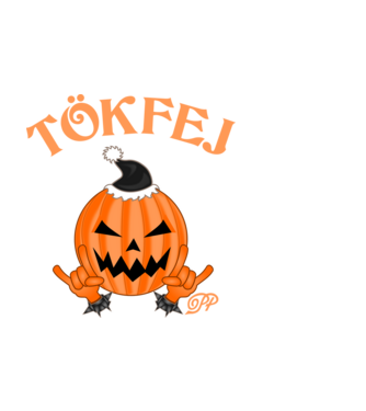 Téli Tökfej Úr minta fekete pólón