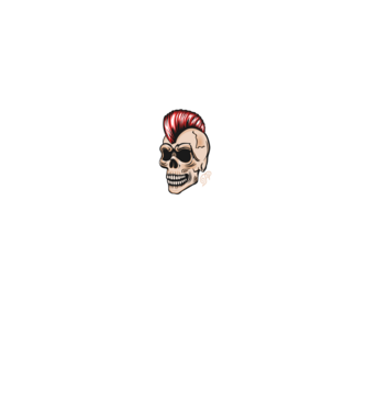 Punk Skull minta királykék pólón
